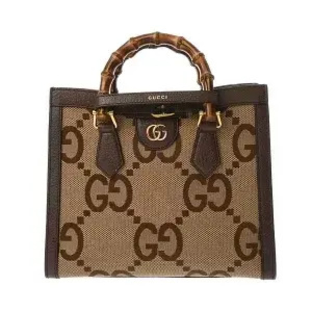 Gucci Diana GG Canvas Bamboo Top Handle Bag Brown
